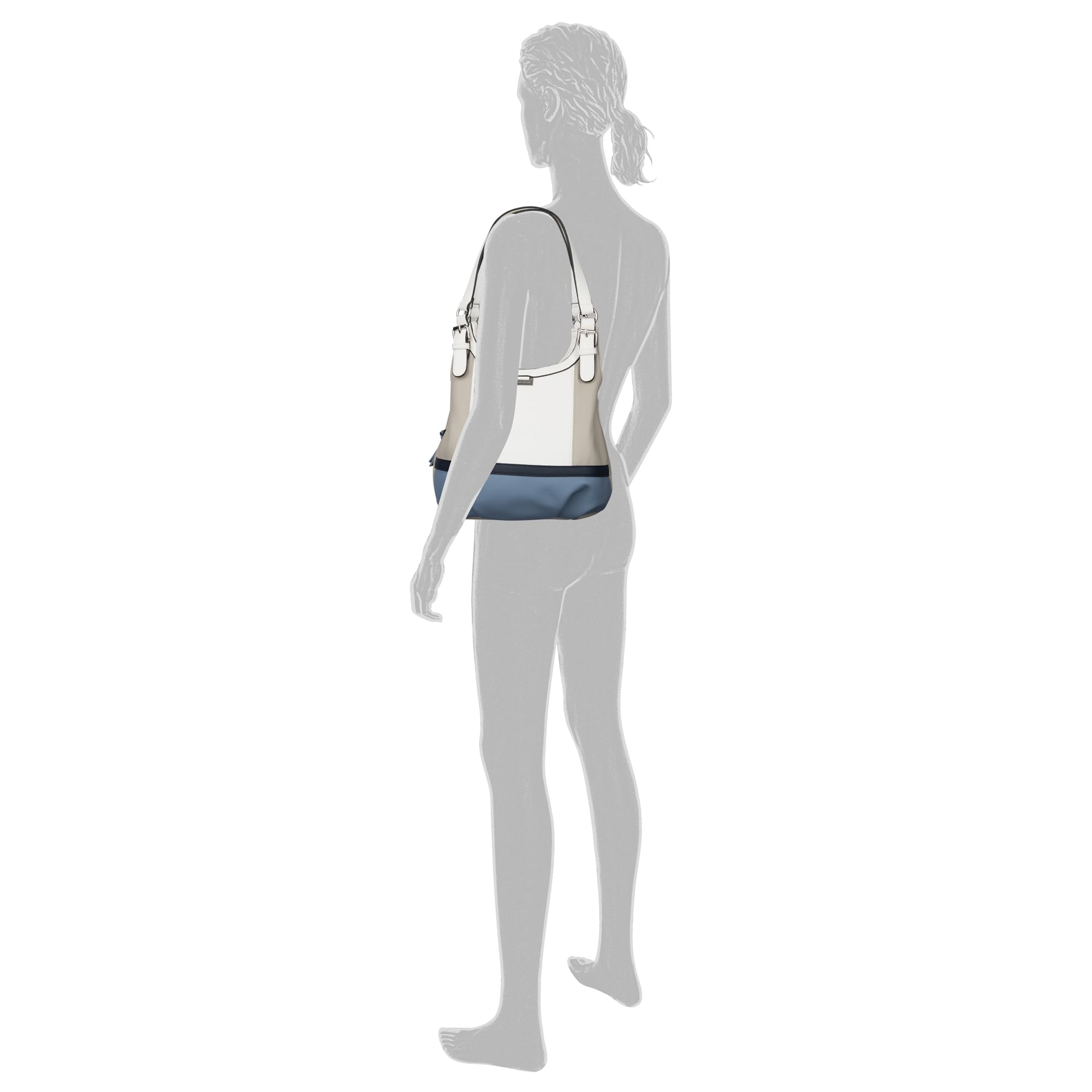TOM TAILOR Juna Damen Shopper Umhängetasche Reißverschluss Klein