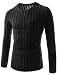 (THK02) Mens Slim Fit Twist Tee Crew Neck Lightly See-Through Stretchy Tshirts BLACK US M(Tag size 2XL)