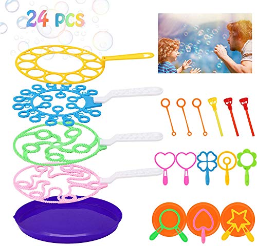 Joyibay 24 peças Kid Bubble Wands Toys Set Creative Bubble Making Wand para verão ao ar livre