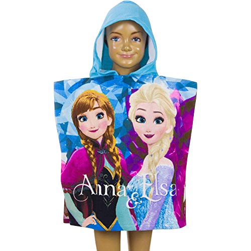 Disney Serviette poncho à capuche pour enfant La Reine des Neiges Anna et Elsa