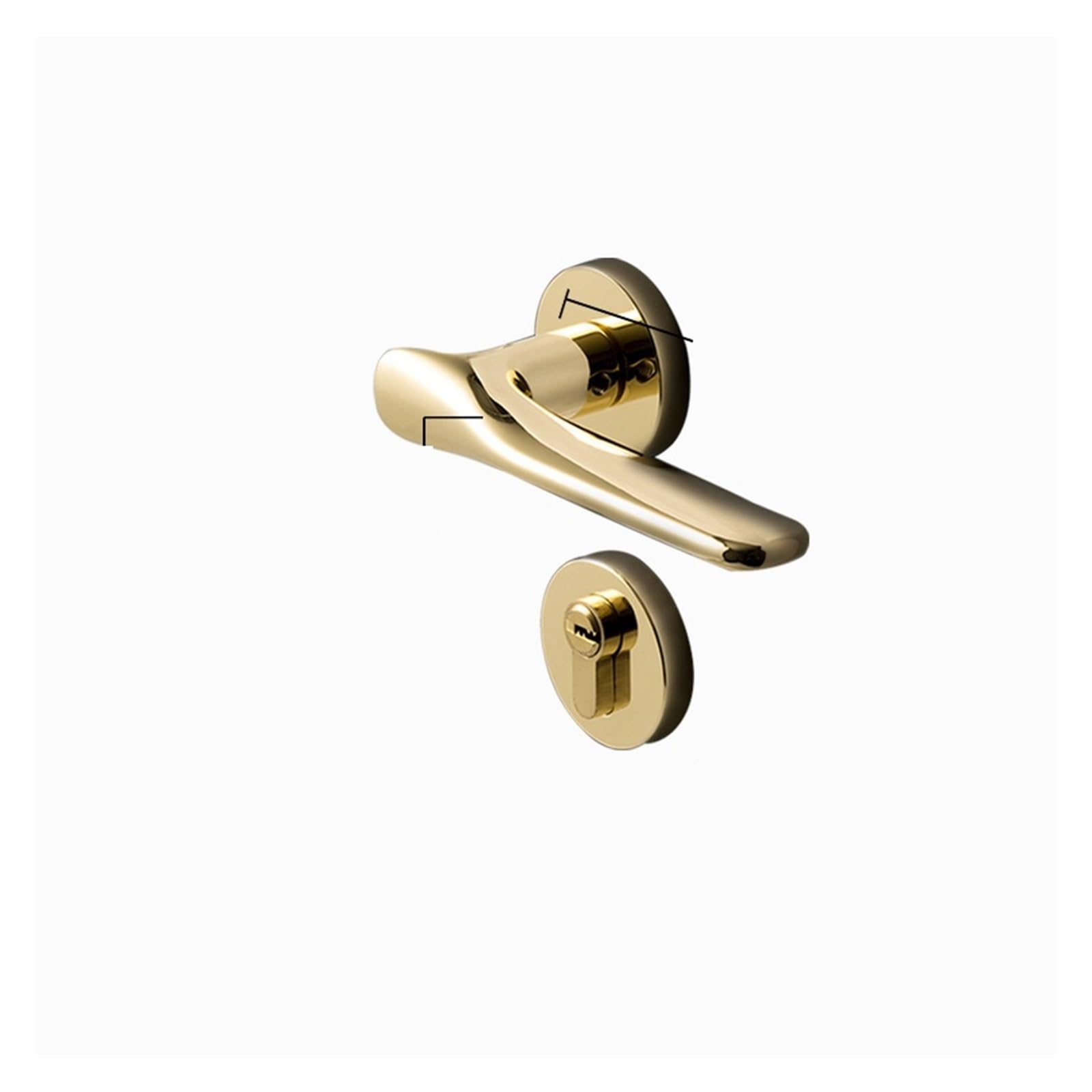 NYRXRYTCA Silent Magnetic Indoor Bedroom Door Handle Door Lock zinc Alloy Split Lock Mechanical Handle Lock Light Luxury Wood Door Lock(PVD gold 7255 magnetic)