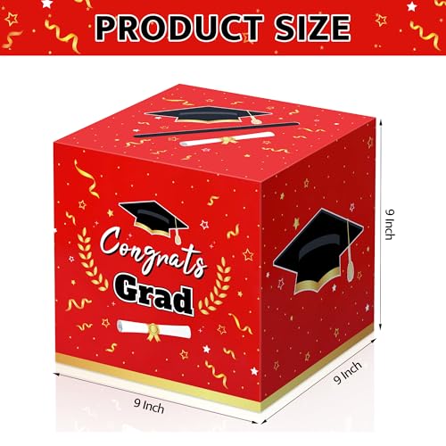 Image of Kelool Graduation Decorations 2026 Red Graduation Card Box Graduation Party Decorations,Graduation Box,Congrats Grad Gifts Box for 2026 Graduation Party Supplies Favors