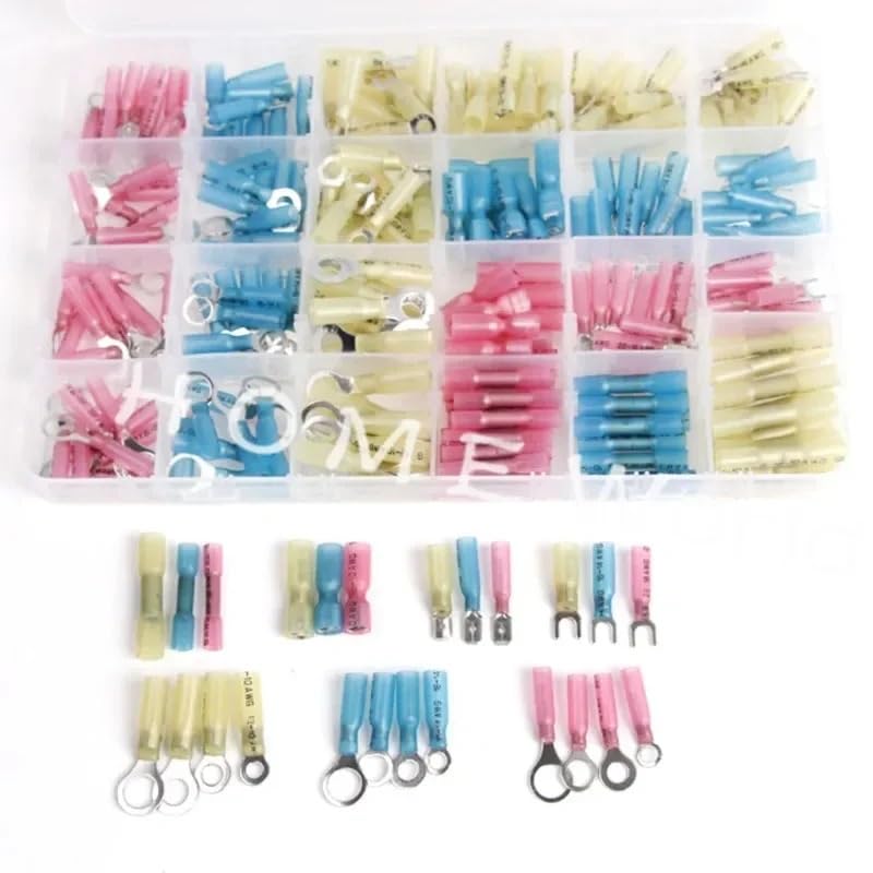 250PCS Heat Shrink Wire Connectors Electrical Terminals Kit Waterproof Marine Automotive Terminals Set VUQLDHAYZ