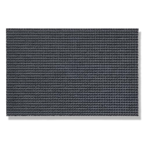 Carpido Wetterfeste Fußmatte Garten - Grau 40 x 60 cm - Schmutzfangmatte außen - Fussmatte leicht zu reinigen - Türmatte Plastik Borsten 1,4 cm hoch