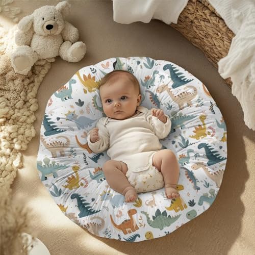 Goronwyfloyd Multi Dinosaur Newborn Lounger Pillow Cover Strechy Newborn Lounger Cover, Removable and Ultra Soft Sung Fitted Baby Lounger Slipcover Protector Baby Essentials