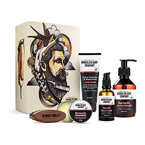 Ultimate Beard Box · Brooklyn Soap Company · Hochwertiges Bartpflege Set inkl. Bartöl, Bartshampoo, Bartbürste, Bartwachs & Bartcreme Cover