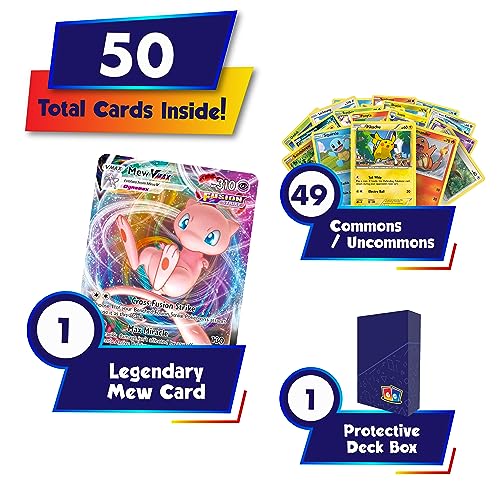 Golden Groundhog Tcg Deck Box Bundled With 50 Assorted Pokemon Cards (Mew Limited Edition Bundle - Rares - Foils - Legendary Mew Card In Every Pack) #TOP2