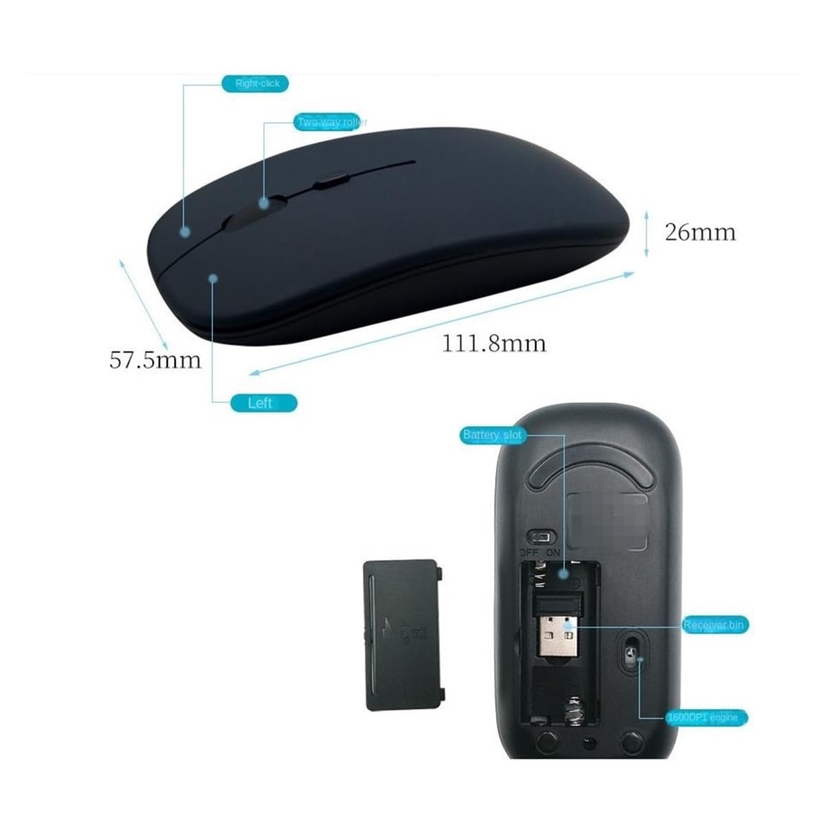 Klawiatura i Mysz do Gier, Bezprzewodowa Klawiatura I Mysz 2,4G Zestaw 104 Klawiszy Zestaw Klawiatury I Myszy Biurowej Wodoszczelna Klawiatura i Mysz(Black)