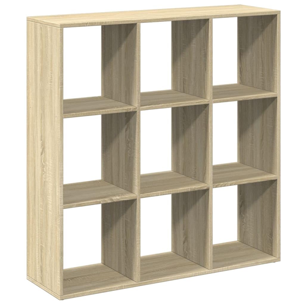 Regał dzielący na książki, dąb Sonoma, 102 x 29 x 103,5 cm, z 9 półkami, uniwersalny regał stojący i regał ścienny do salonu, biura, pokoju dziecięcego i korytarza, wytrzymałe meble z