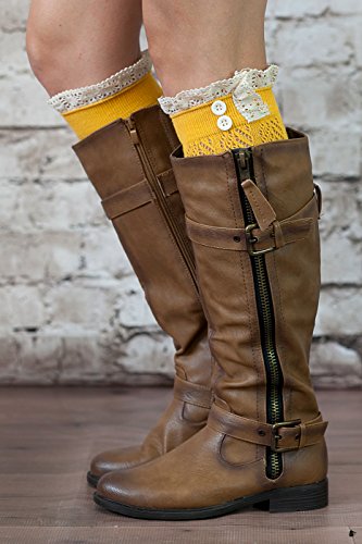 Image of The Original Button Boot Socks with Lace Trim Boutique Socks