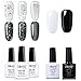Produktbild Elite99 Laser Silber UV Nagellack 10ML, Glitzer mit Weiß und Schwarz Gel Nail Art für Nail Design, UV LED Soak Off Lack Gelnägel C001