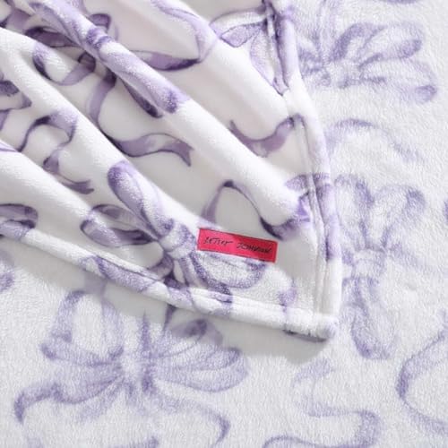 Image of Betsey Johnson - Blanket, Buttery-Soft Throw Blanket for Couch or Bed, Boldly Plush & Oversized Bedding (Ballet Bows Purple, 50 inch x 70 inch)