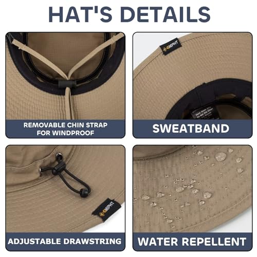 Image of Fishing Hat for Mens Sun Hat Wide Brim Bucket Hat SPF UV Protection XL XXL Large Size Big Head Hiking Beach Safari
