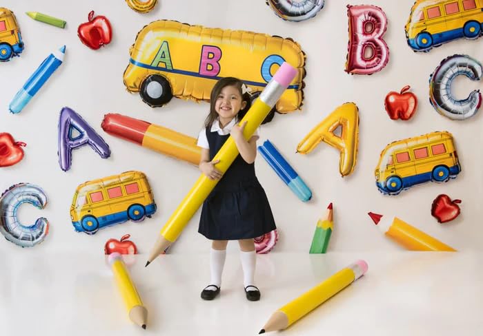 Fondo Fotográfico Letras Globos Escolar 2.5x2.5m miniatura 3