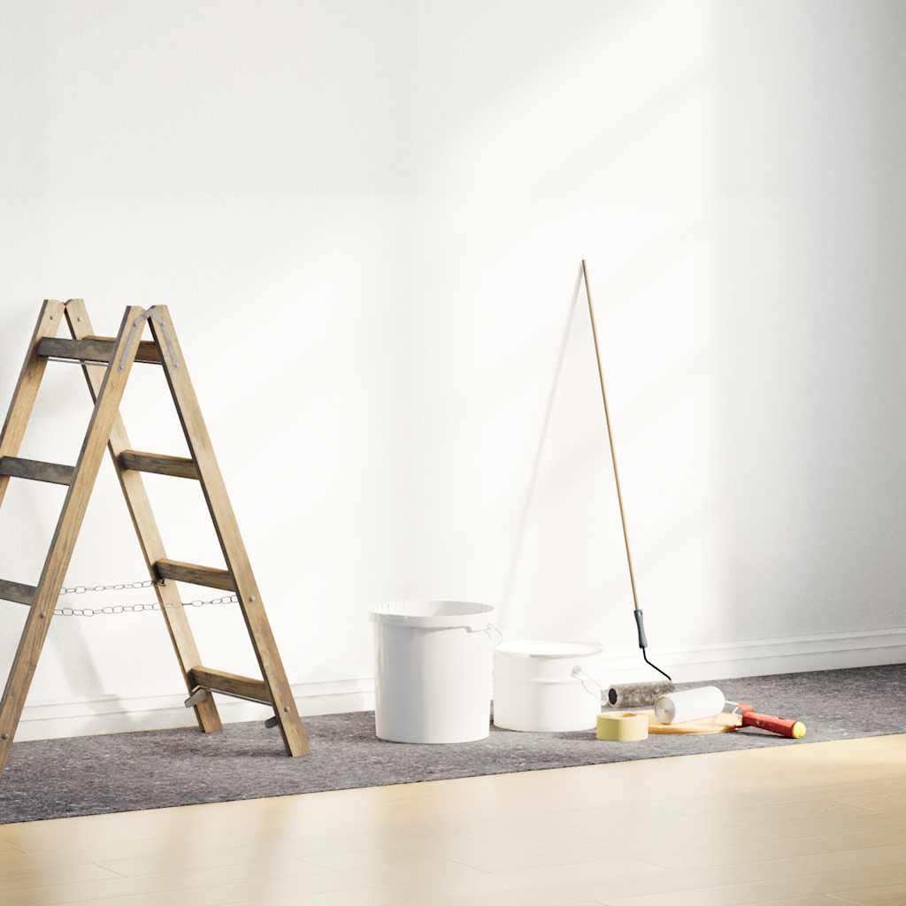 Rutschfeste Malervliese 2 Stück 25 m lang 220 g/m² Grau, Bodenschutzmatte und Schutzvlies für Renovieren, Streichen, Teppichschoner, Abdeckfolie