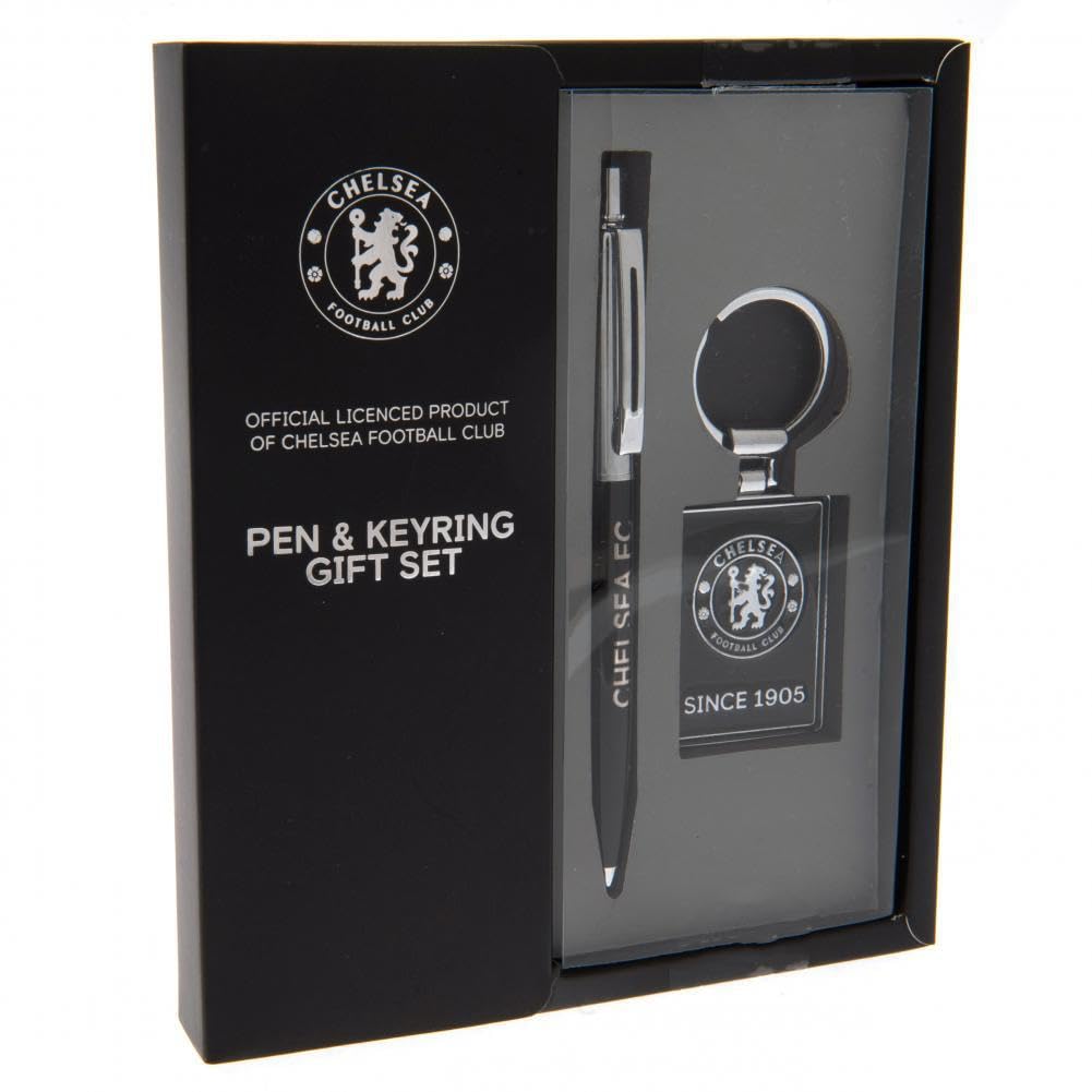 Chelsea FC - Kugelschreiber- und Schlüsselanhänger -Set (Einheitsgröße) (Schwarz)