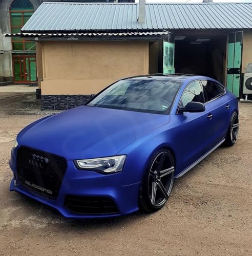 Image of WISDOM Rasent Blue Metallic Vehicle Wrap Vinyl Matt Finish Easy Apply Air-Release Weatherproof DIY Car, Scooty & Motorcycle (RASENT Blue Metallic, 20 Inch X 7 Feet)