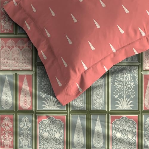 Image of MYTRIDENT Celebration Bedsheet Gifting Collection Double Size - Gharana Sage