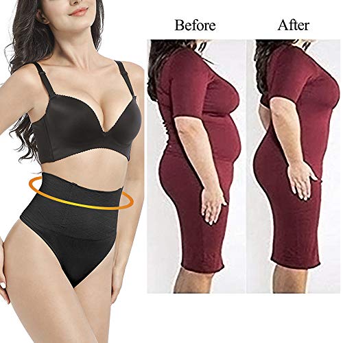 Jenbou Thong Shapewear Tummy Control Panties Body Shaper For Women Butt Lifter Waist Trainer Seamless Slimmer Panty Black #TOP1