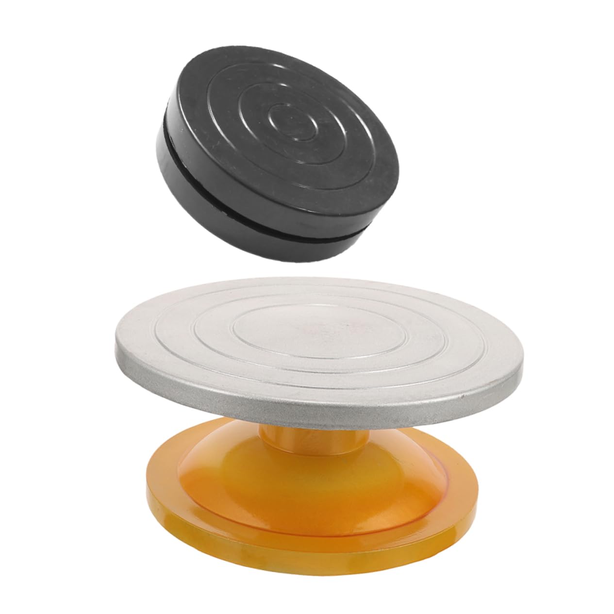 Ciieeo Plato Giratorio De Acero y Plástico 25cm Base Estable Soporte para Decorar Pasteles