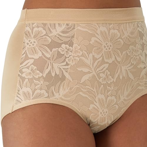 Bali Women's Breathe Underwear, High-Rise Briefs, Breathable Cotton Modal Lace Panties, 3-Pack4
