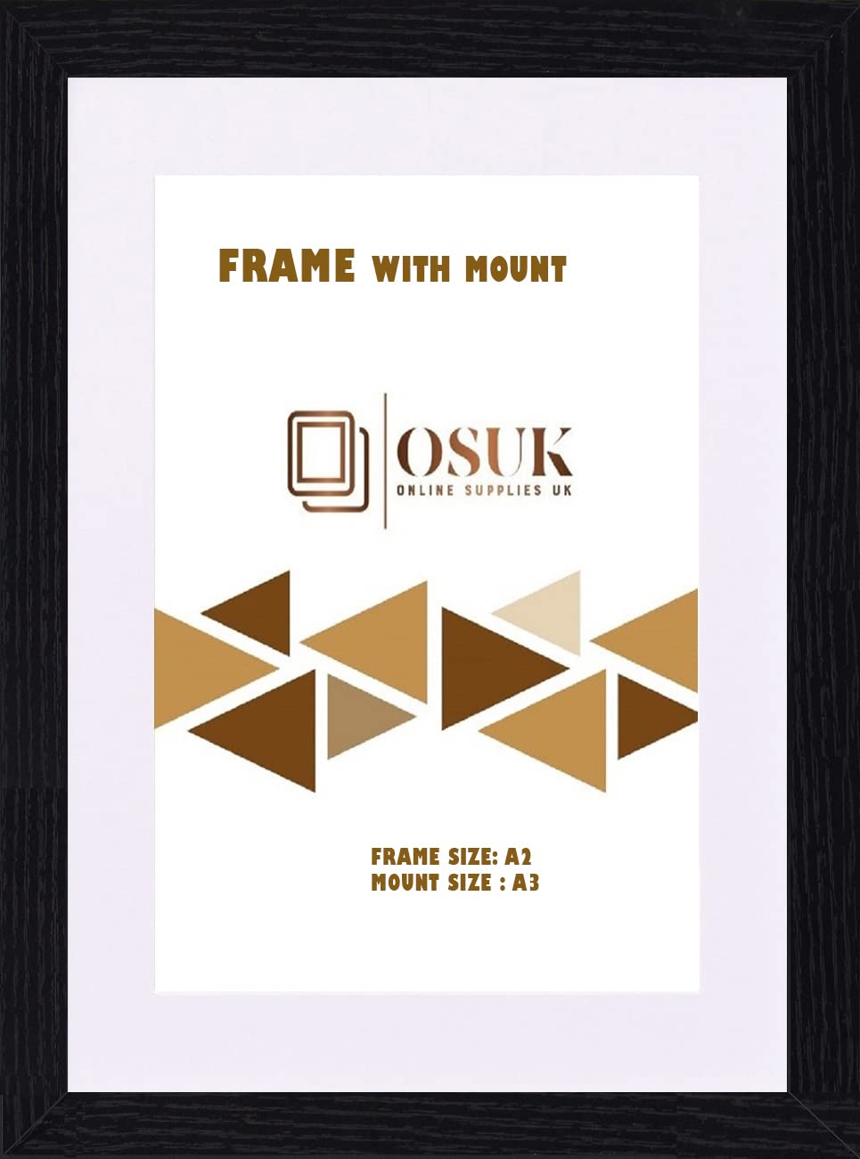 Frameeazy Black Osuk A2 Photo Picture Frame Modern Wood Poster Frames With White Mount Ready To Hang Portrait Or Landscape