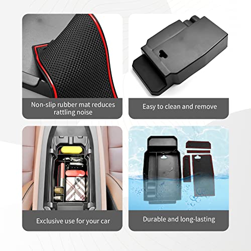 Image of CDEFG for 2023 2024 2025 2026 Mazda CX50 Center Console Organizer Tray | for 2023-2026 Mazda CX-50 Armrest Tray CX50 Central Consola Organizer Storage Box 2025 2026 Mazda CX50 Accessory (Red)