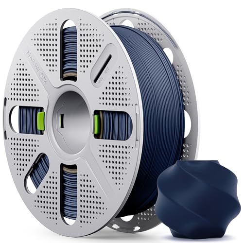 MarsWork Matte Dark Blue PLA Filament with Quick-Swap Reusable Spool 1kg (2.2lbs) 1.75mm 3D Printing Filament Compatible with Bambu Lab 3D Printers