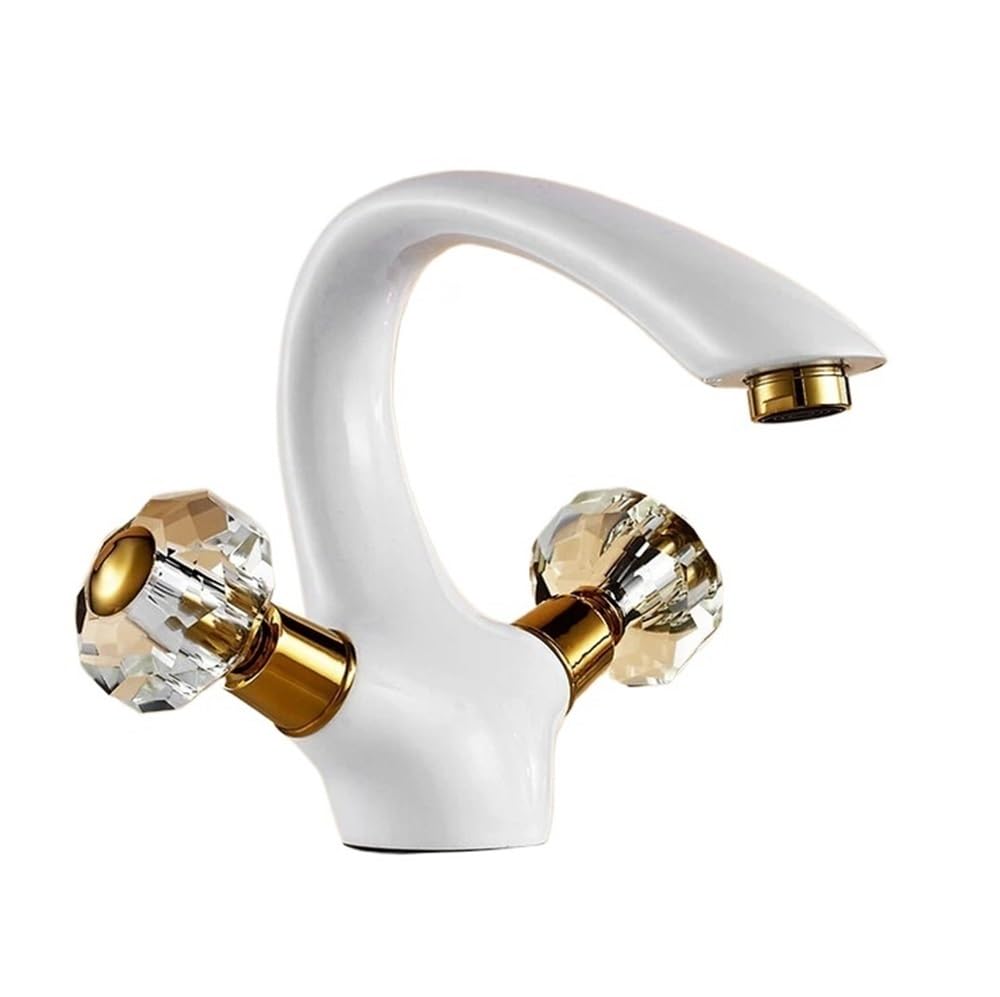 Robinets de lavabo blancs W3018 à double poignée pour un contrôle précis de l'eau