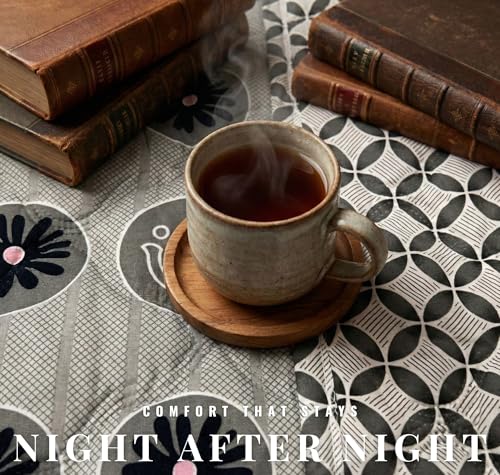 Image of VAS COLLECTIONS Ultrasonic 280 TC All Season King Size Bedspread /AC Blanket for Double Bed | Super Soft Quilted Bedcover /Rajai | Lightweight Durable Comforter | 80 x 90 Inches, Grey Black