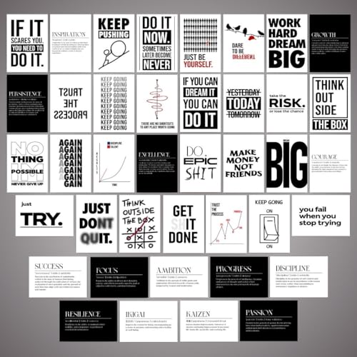 Image of auraposter Motivational Poster Inspirational Posters (Set of 40) (15 x10 cm) for Room Wall Decoration of Bedroom, Office, Living room, Dorm room - Glue Dots Included