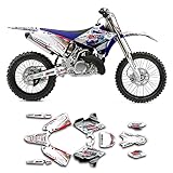 KUNGFU GRAPHICS（カンフー グラフィックス）DIRT BIKEダートバイク カスタムデカール フルキット ビニールステッカー （ホワイト・レッド・ブラック） 適合 ヤマハ YAMAHA YZ125X YZ250X/ YZ 125X 250X 2016 2017 2018 2019 2020, デザイン番号YMYZXWR12501521018-KO