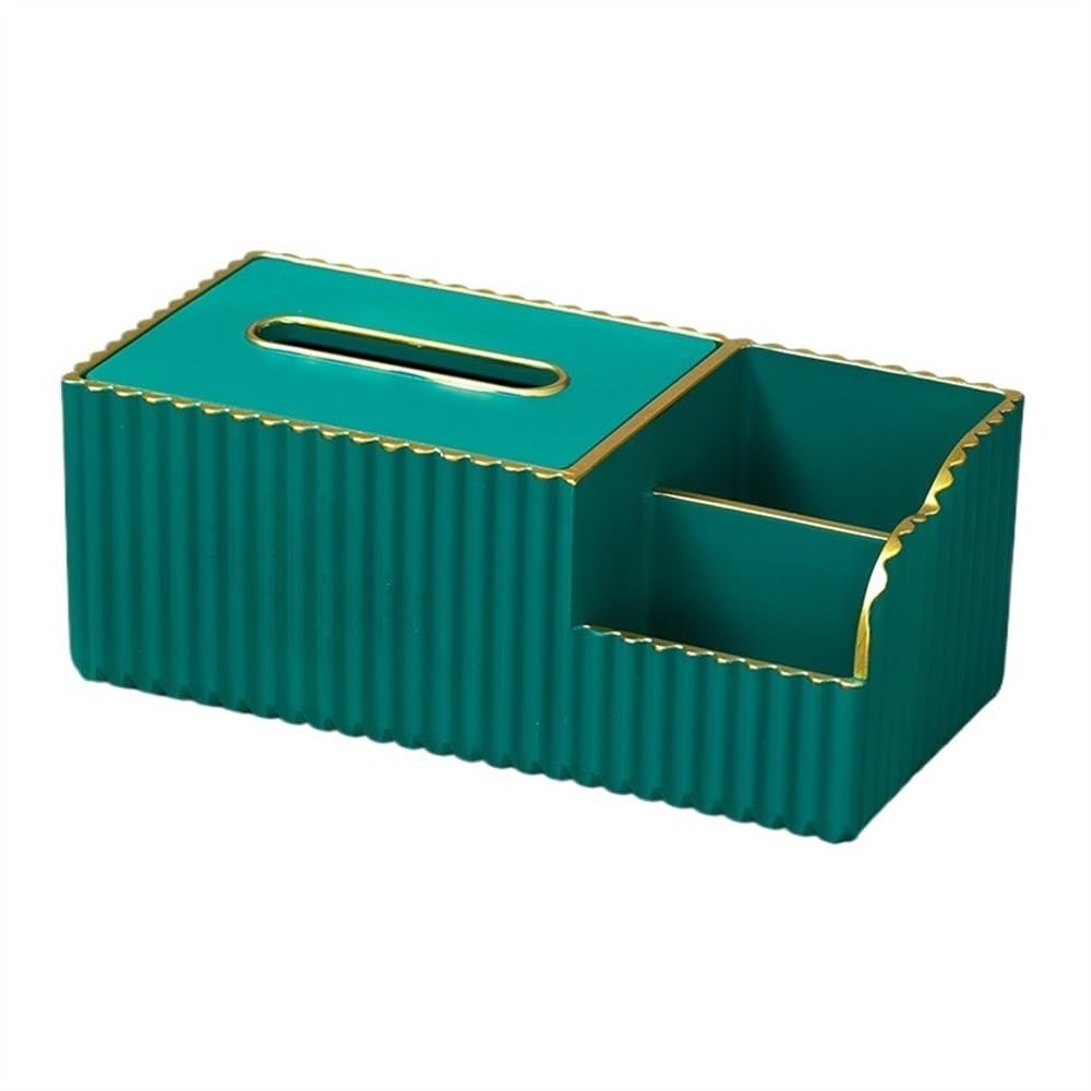 Tissue Case Multi-function Tissue Dispenser Rectangular Chinese Desktop Holder for Home Bathroom Living Room (Multi-colour available) Tissue Dispenser(Green)
