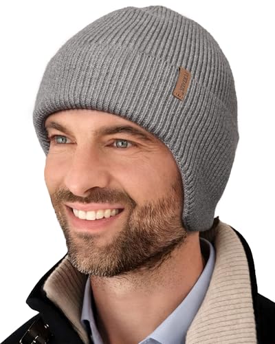 FURTALK Winter Beanie Hats with Earflap for Men Warm Fleece