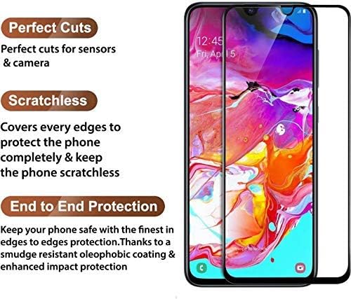 Image of HD Tempered Glass Screen Protector Compatible For Samsung Galaxy A70, A70s With Edge To Edge Coverage And Easy Installation Kit