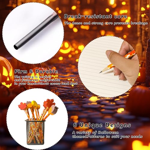 24 lápices de otoño con borrador para Acción de Gracias miniatura 3