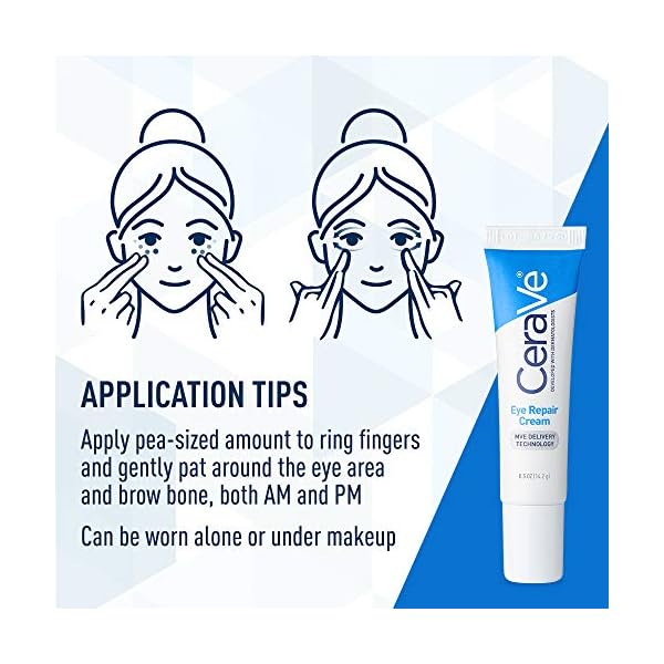 CeraVe Eye Repair Cream | Under Eye Cream For Puffiness And Bags Under Eyes | Hyaluronic Acid + Niacinamide + Marine Botanical Complex | Hydrating Eye Cream | Oil Free & Opthalmologist Tested
