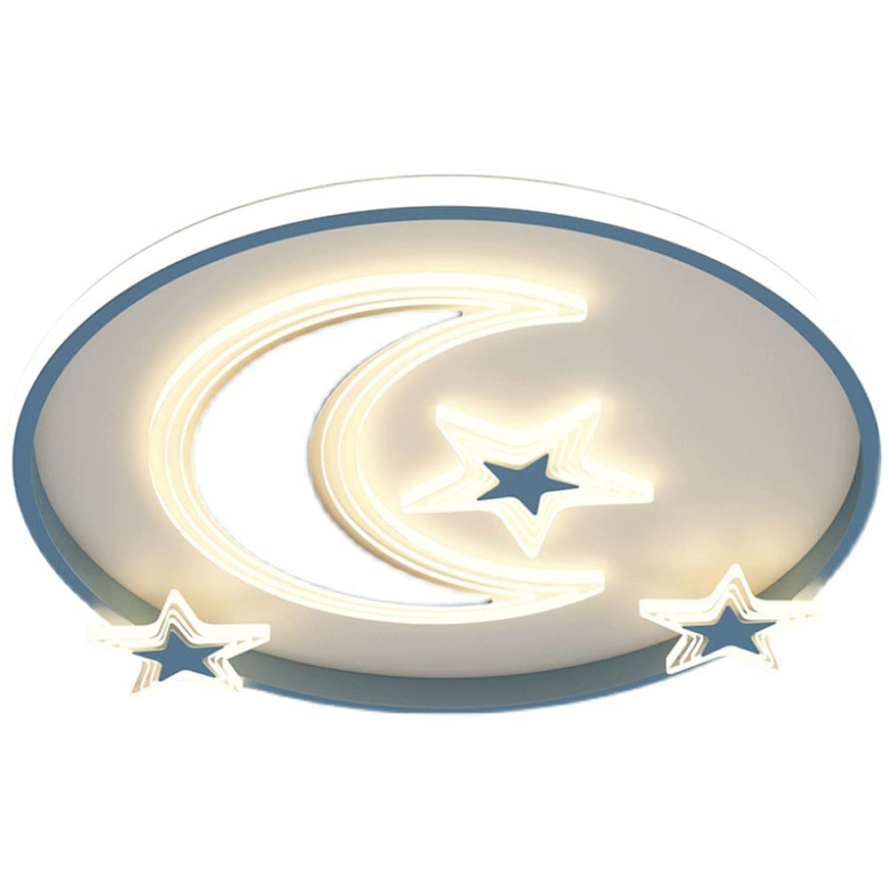 Chambre d'enfant lumineuse avec le plafonnier LED tricolore moderne étoiles et lune