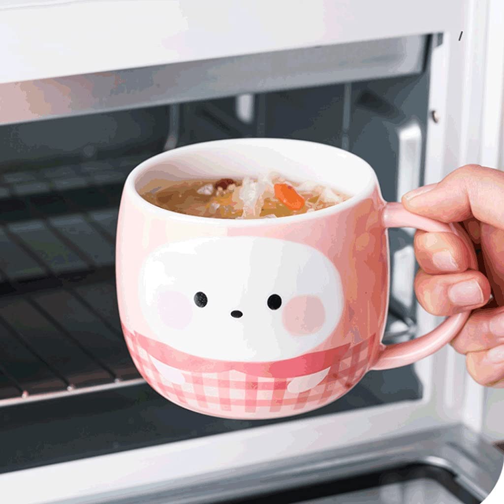 Taza Taza de café Taza de té, Taza de café Taza de café de cerámica con Forma de Animal Lindo con Tapa Taza de café de cerámica Taza Multifuncional apta for microondas Tazas de café con Asas ( Color :