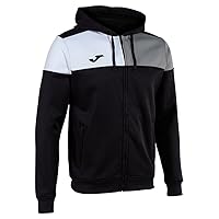 Joma Giacca con cappuccio uomo Crew V nero grigio bianco