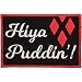 Hiya, Puddin! Iron On Applique Patch - Red, White, Black - 3" x 2" Rectangle - Made in The USA - Gift wrap Available!
