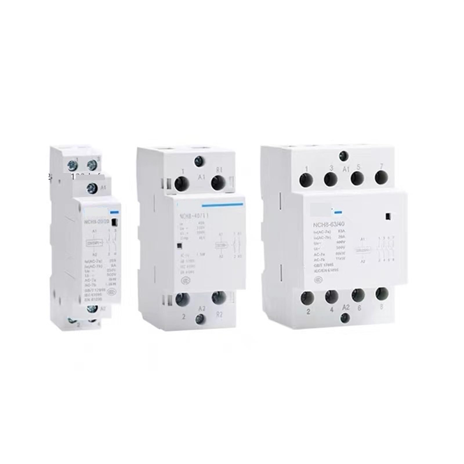 Contacteur modulaire AC NCH8-40A rail DIN inverseur 1NO 1NC monophasé