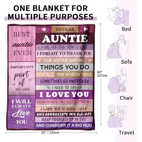 Couverture Auntie CheriGift en micro-polaire douce de qualité premium