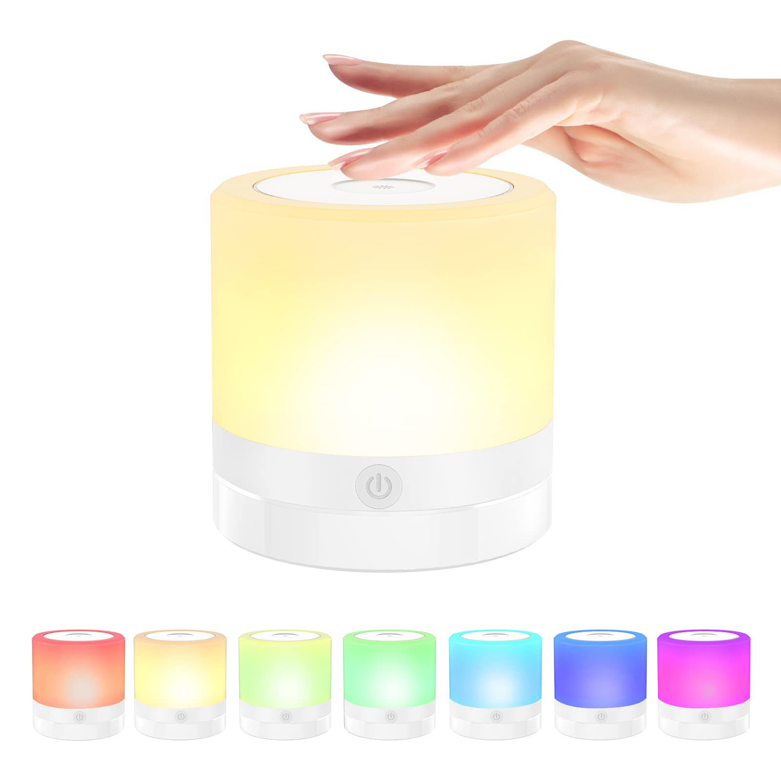 Shenzhi TechTable Lamp, Touch Dimmable Night Light, Portable USB Rechargeable Color Changing LED Lights for Bedside Bedroom Living Room