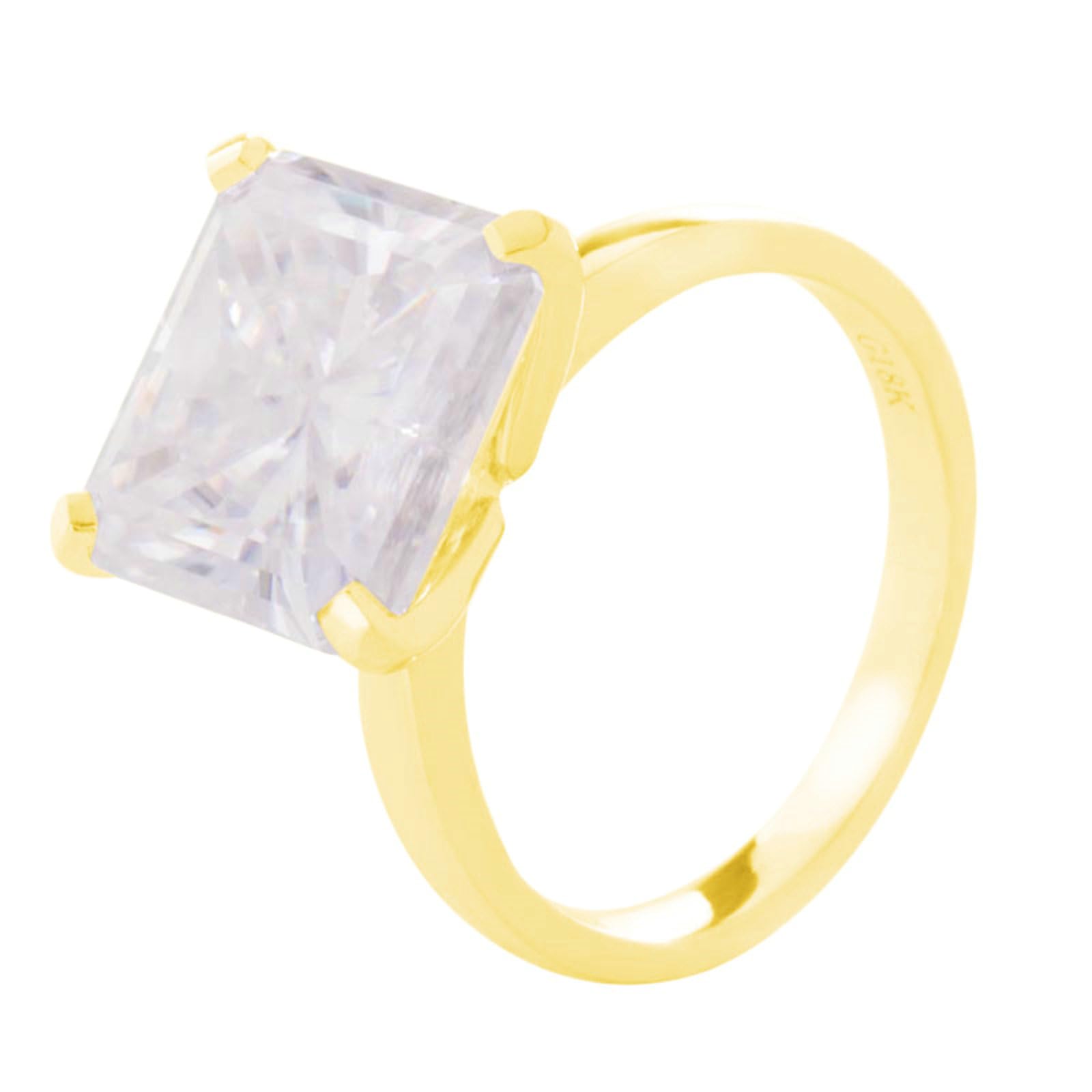Gualiy Anillo de oro de 9/14/18 quilates, oro 375/585/750 con moissanite cuadrado anillo de boda para mujer