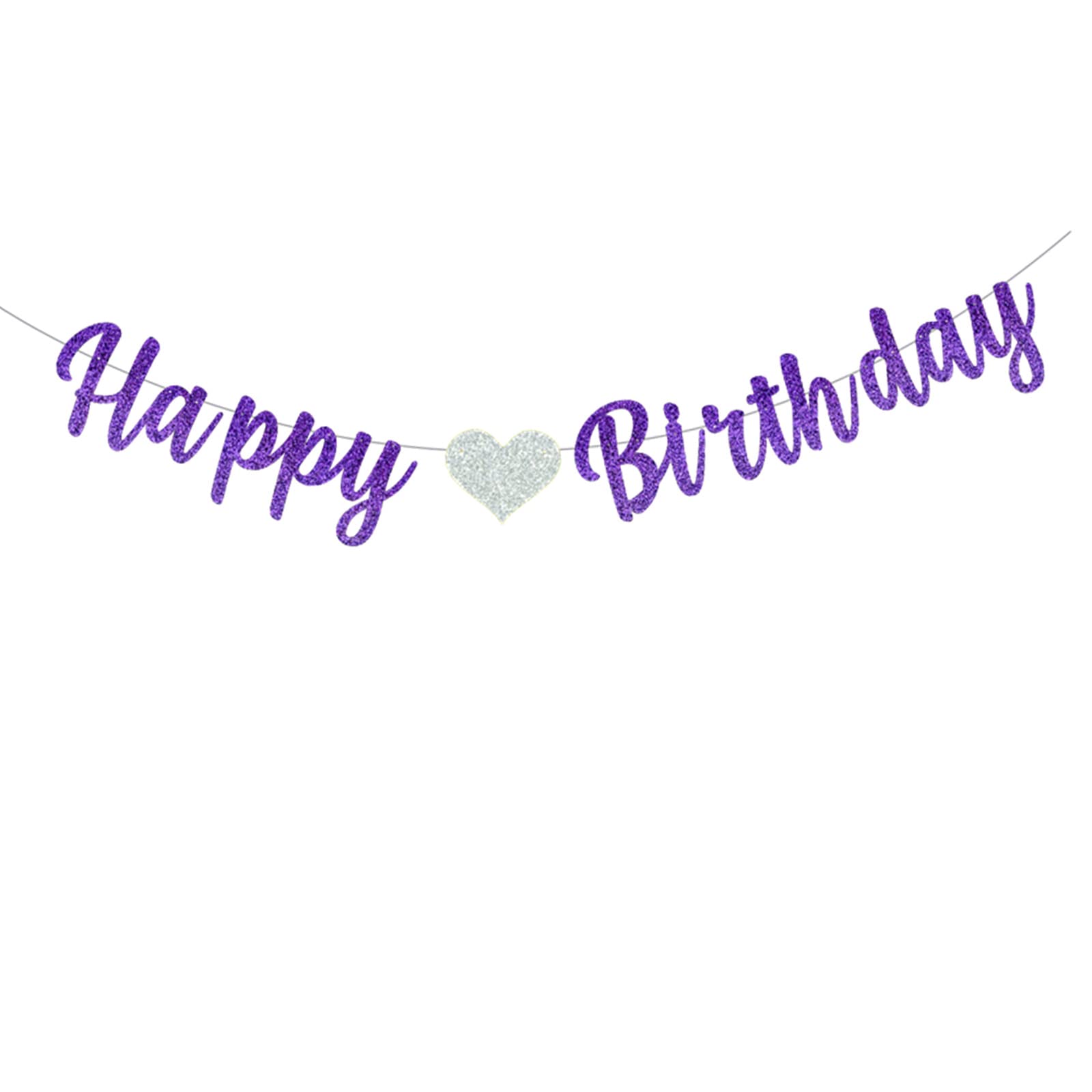 Happy Birthday Bunting Banners For Women Girls Purple Birthday Party Decorations Large Hanging Letter Garland Photo Backdrop Party Supplies