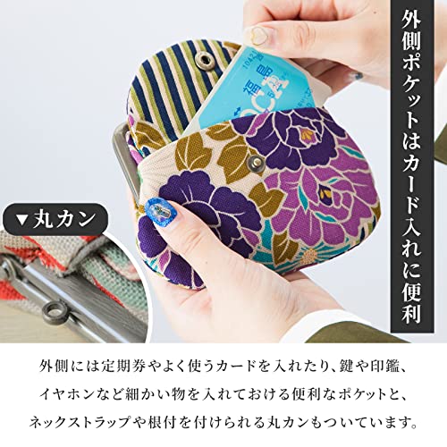 Vintage Floral Kiss Lock Coin Change Wallet Purses (SAKURAKOUSHI Cherry Blossoms - Pink) / Made in Japan Pouch for Women4