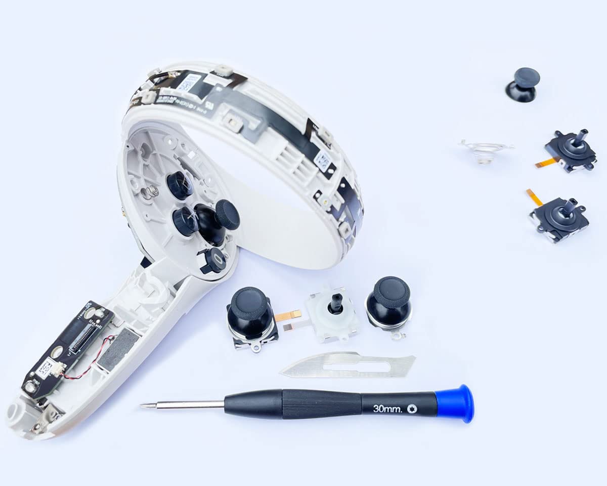 ElecGear 2x Joystick Zapasowy do Quest, 2, 3 i 3S, Analogowy Moduł Czujnika Sterowania Kciukami do Zestawu Słuchawkowego Quest VR Touch z Zestawem Narzędzi Naprawczych