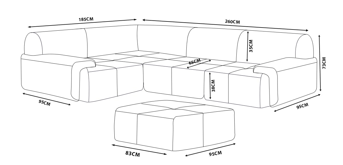 Sofá esquinero Modular de 4 plazas con Chaise Longue, tapizado en Chenilla, Fundas de Cojines desenfundables (Gris Mineral, 4 plazas con Chaise Longue)