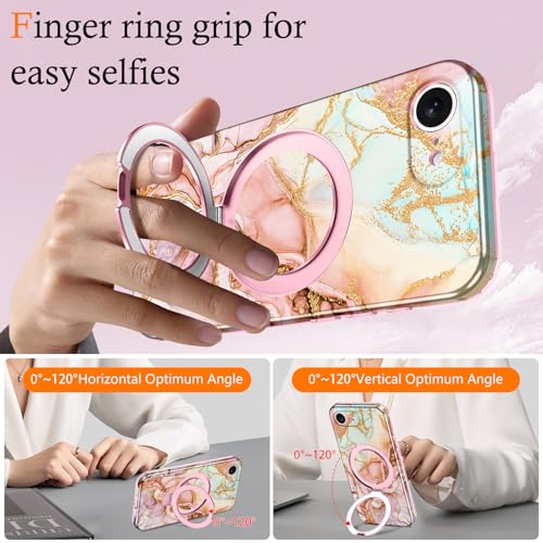 Casehas for iPhone 17e Case 2026, [Magnetic Invisible Stand] [Compatible with MagSafe] [Military Grade Drop Protection] Slim Translucent Matte Back Shockproof Protective Cover, Rose Gold - image 4